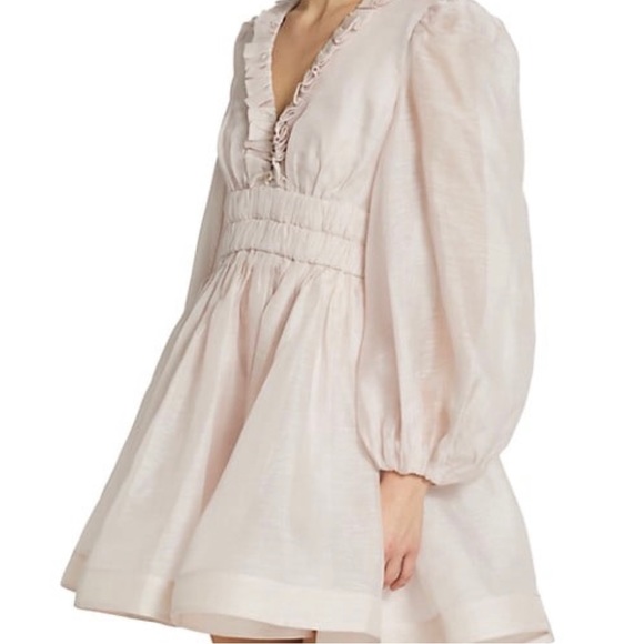 Zimmermann Rhythmic Frill V-Neck Minidress NWT - Picture 4 of 8